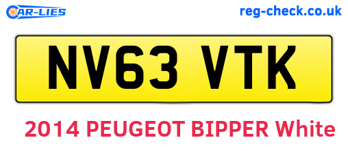 NV63VTK are the vehicle registration plates.