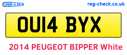 OU14BYX are the vehicle registration plates.
