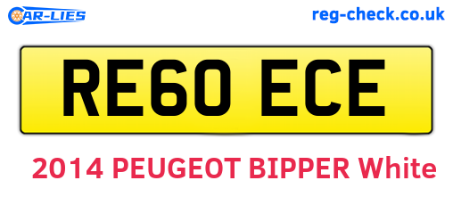 RE60ECE are the vehicle registration plates.