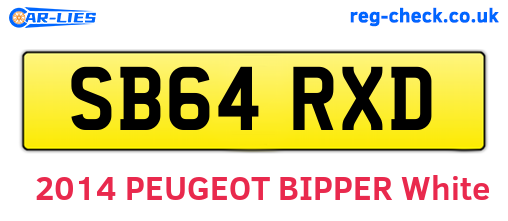 SB64RXD are the vehicle registration plates.