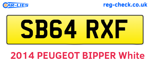 SB64RXF are the vehicle registration plates.