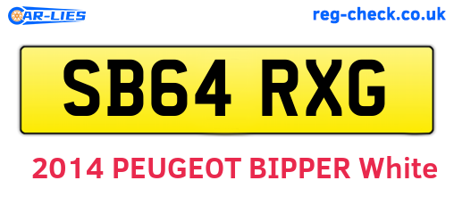 SB64RXG are the vehicle registration plates.