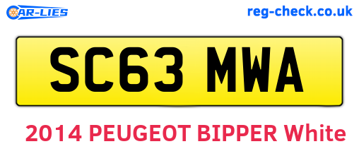 SC63MWA are the vehicle registration plates.