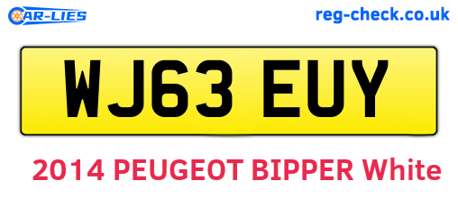 WJ63EUY are the vehicle registration plates.