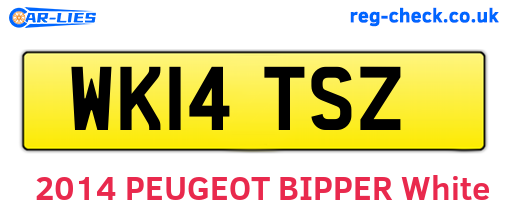 WK14TSZ are the vehicle registration plates.