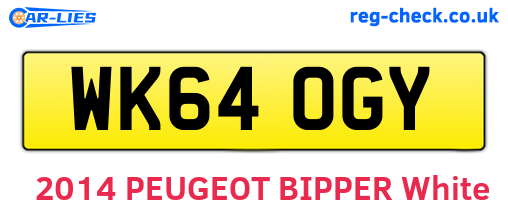 WK64OGY are the vehicle registration plates.