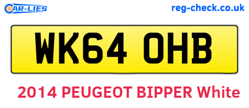 WK64OHB are the vehicle registration plates.