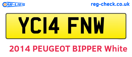 YC14FNW are the vehicle registration plates.