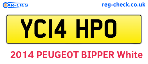 YC14HPO are the vehicle registration plates.