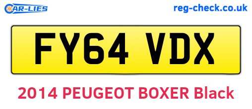 FY64VDX are the vehicle registration plates.