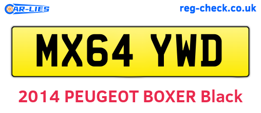 MX64YWD are the vehicle registration plates.