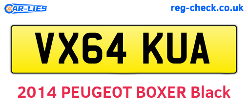 VX64KUA are the vehicle registration plates.