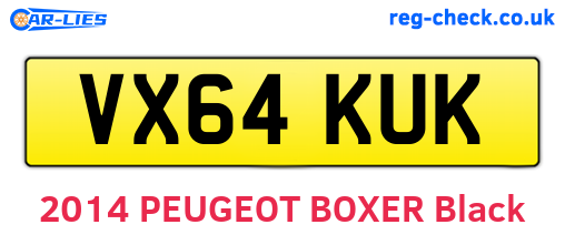 VX64KUK are the vehicle registration plates.