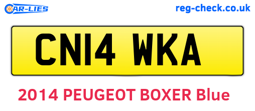 CN14WKA are the vehicle registration plates.