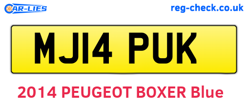 MJ14PUK are the vehicle registration plates.