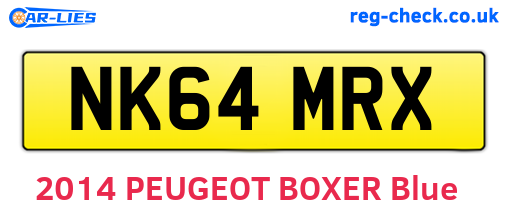 NK64MRX are the vehicle registration plates.