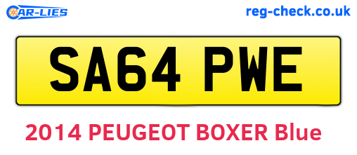 SA64PWE are the vehicle registration plates.