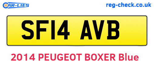 SF14AVB are the vehicle registration plates.