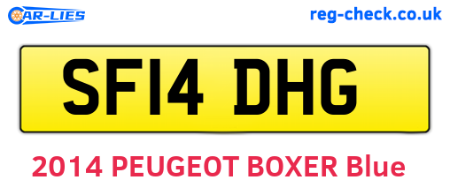 SF14DHG are the vehicle registration plates.