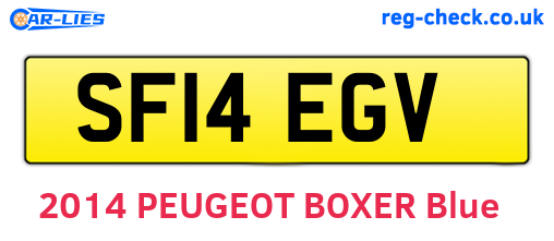 SF14EGV are the vehicle registration plates.