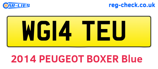 WG14TEU are the vehicle registration plates.