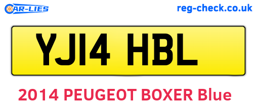 YJ14HBL are the vehicle registration plates.