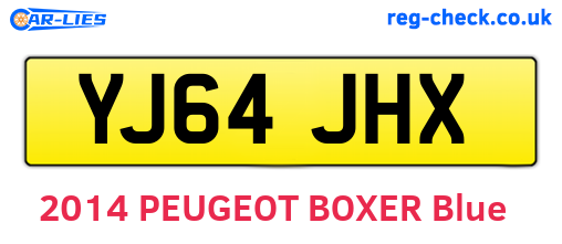 YJ64JHX are the vehicle registration plates.