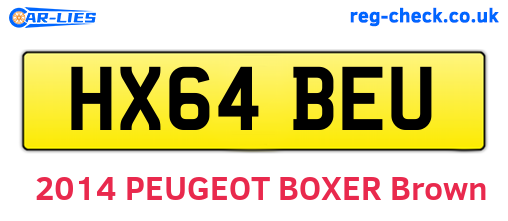 HX64BEU are the vehicle registration plates.