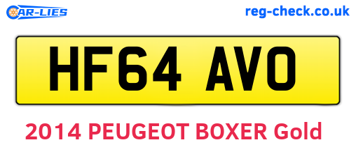 HF64AVO are the vehicle registration plates.