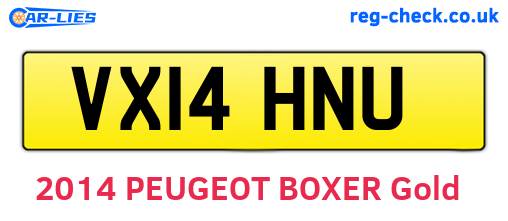 VX14HNU are the vehicle registration plates.