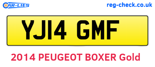 YJ14GMF are the vehicle registration plates.