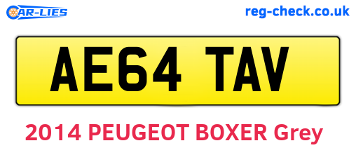 AE64TAV are the vehicle registration plates.