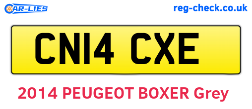 CN14CXE are the vehicle registration plates.
