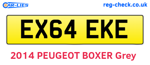 EX64EKE are the vehicle registration plates.