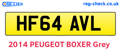 HF64AVL are the vehicle registration plates.