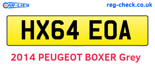 HX64EOA are the vehicle registration plates.