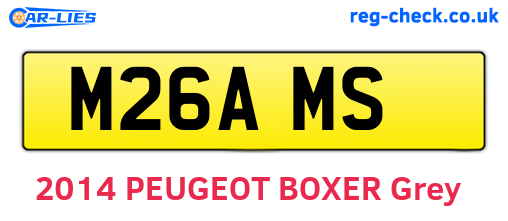 M26AMS are the vehicle registration plates.