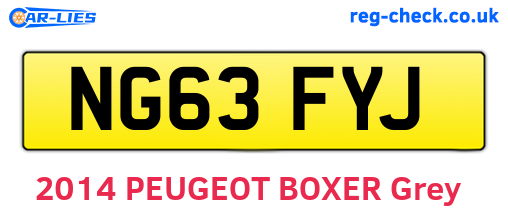 NG63FYJ are the vehicle registration plates.