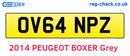 OV64NPZ are the vehicle registration plates.
