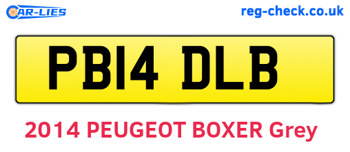 PB14DLB are the vehicle registration plates.