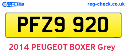 PFZ9920 are the vehicle registration plates.