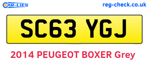 SC63YGJ are the vehicle registration plates.