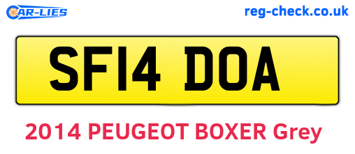 SF14DOA are the vehicle registration plates.
