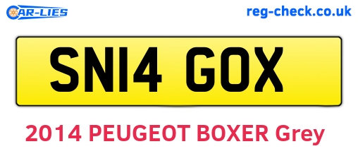 SN14GOX are the vehicle registration plates.