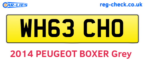 WH63CHO are the vehicle registration plates.