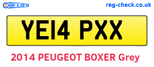 YE14PXX are the vehicle registration plates.