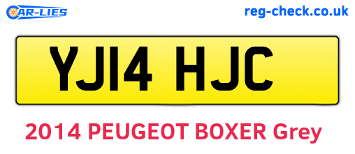 YJ14HJC are the vehicle registration plates.