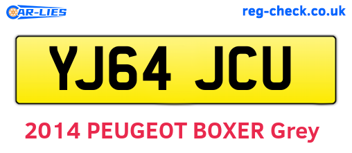 YJ64JCU are the vehicle registration plates.