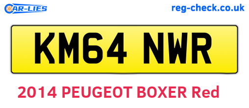 KM64NWR are the vehicle registration plates.