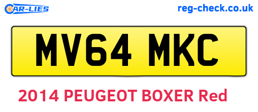 MV64MKC are the vehicle registration plates.